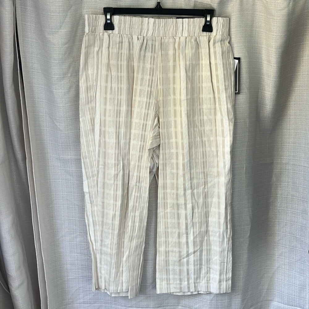 Attyre NY 100% Cotton Pull-On Women’s Petite Crop Pants Elastic waist, 12P, NWT